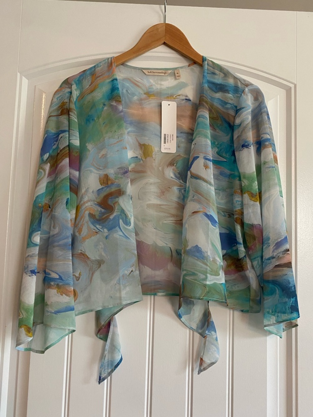 Soft Surroundings Watercolor Sheer Shrug - Multicolor